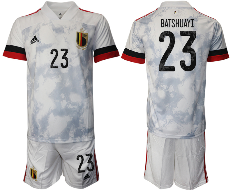 Men 2021 European Cup Belgium away white #23 Soccer Jersey->belgium jersey->Soccer Country Jersey
